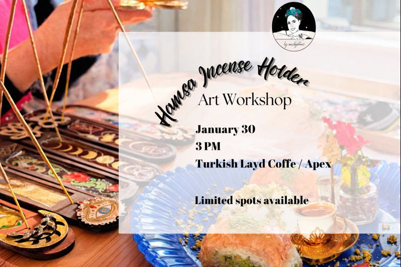 January30-Hamsa Evil Eye Incense Holder Workshop Ticket (Apex, NC)