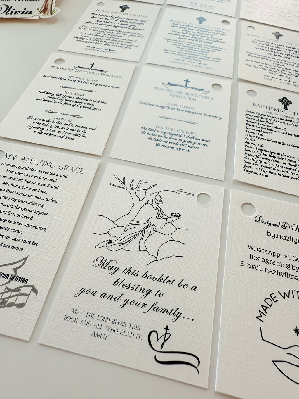 Personalized Mini Bible Booklet with Keychain – Fabric Ribbon Edition