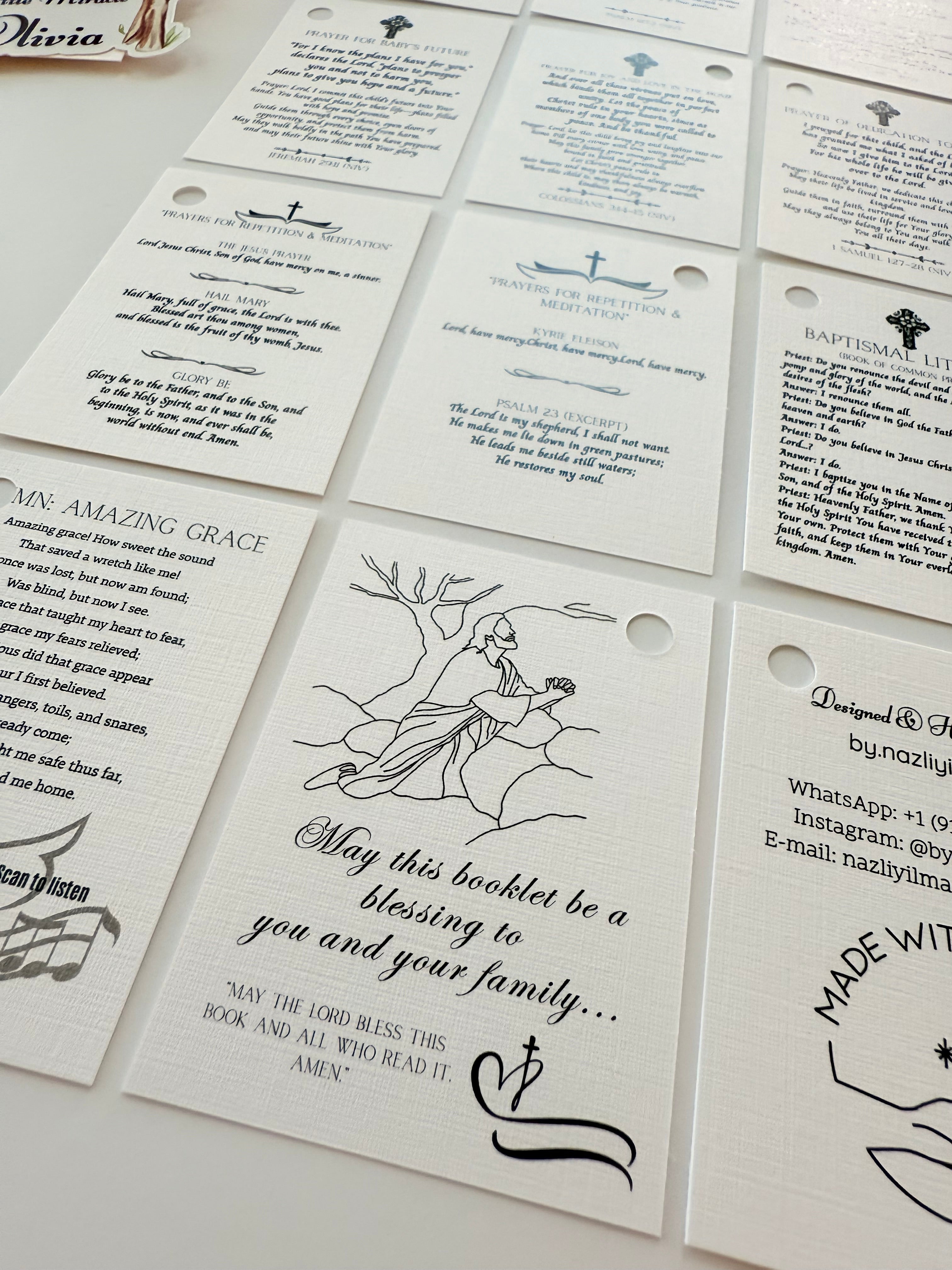 Personalized Mini Bible Booklet with Keychain – Fabric Ribbon Edition
