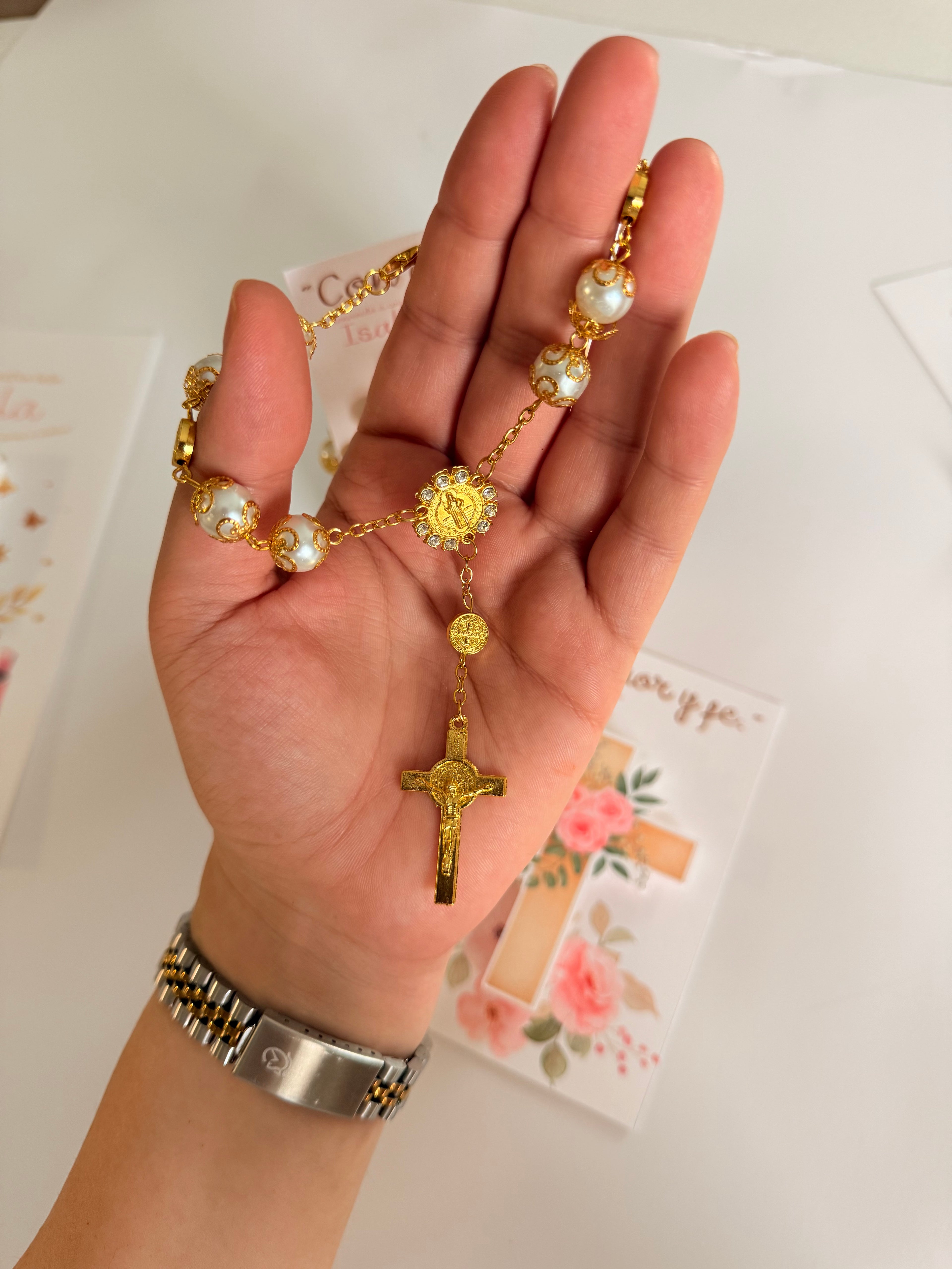 Rosary Favor – Personalized with Baby Name & Date