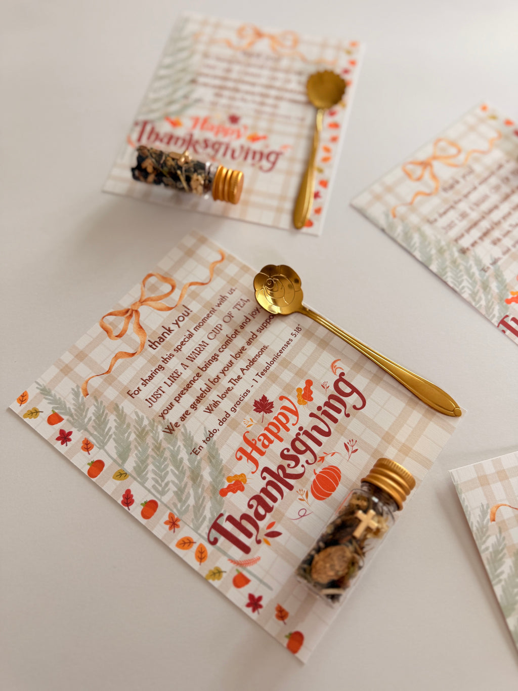 Personalized Herbal Tea Tube with Gold Spoon – Thanksgiving Gift Set