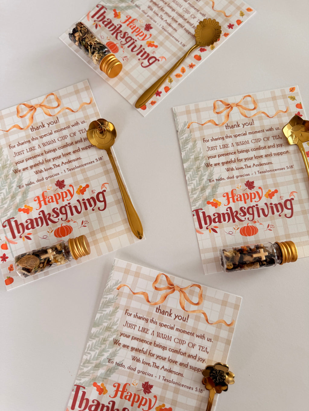 Personalized Herbal Tea Tube with Gold Spoon – Thanksgiving Gift Set