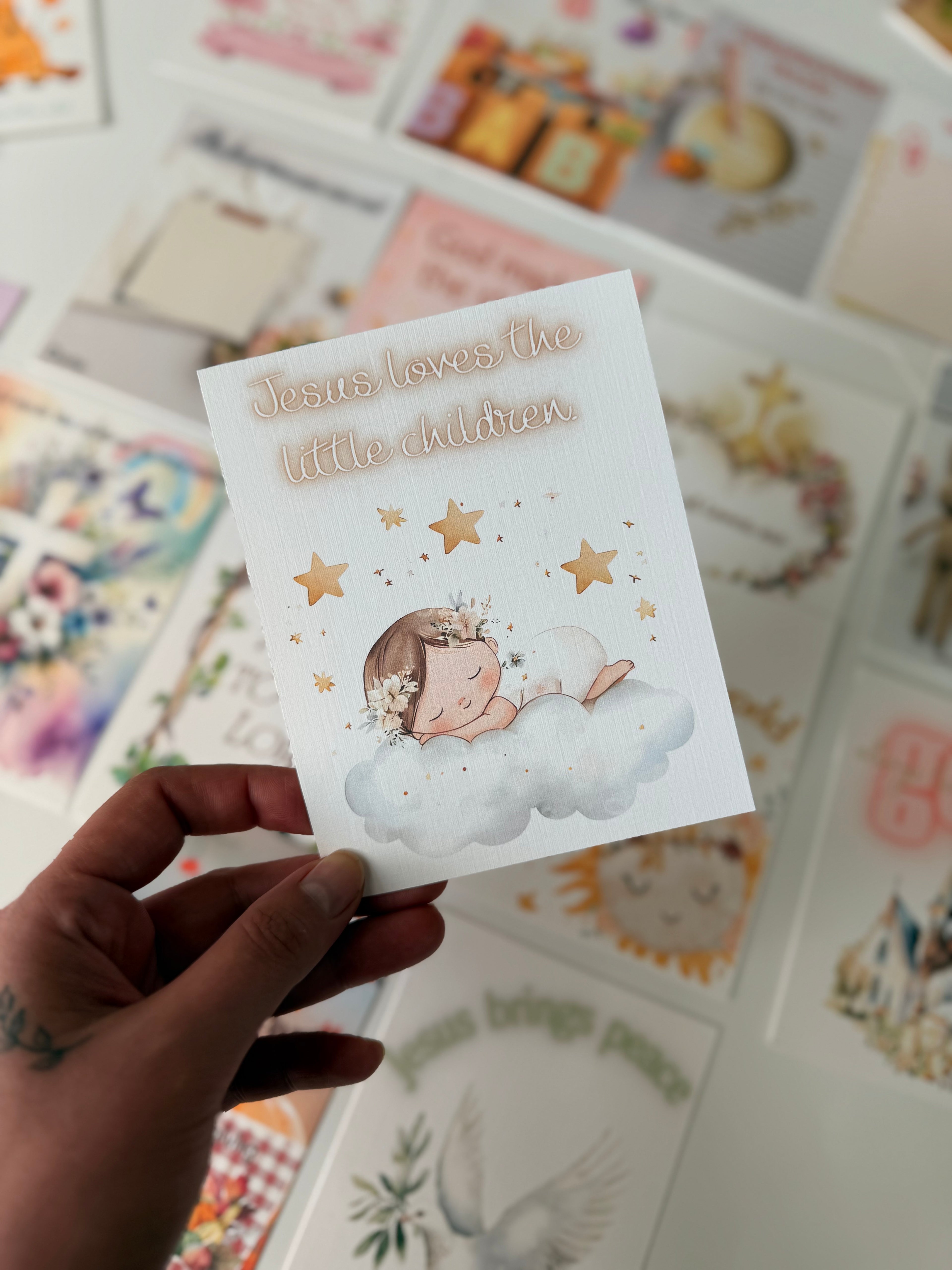 Baby Milestone & Blessing Cards – Set of 40