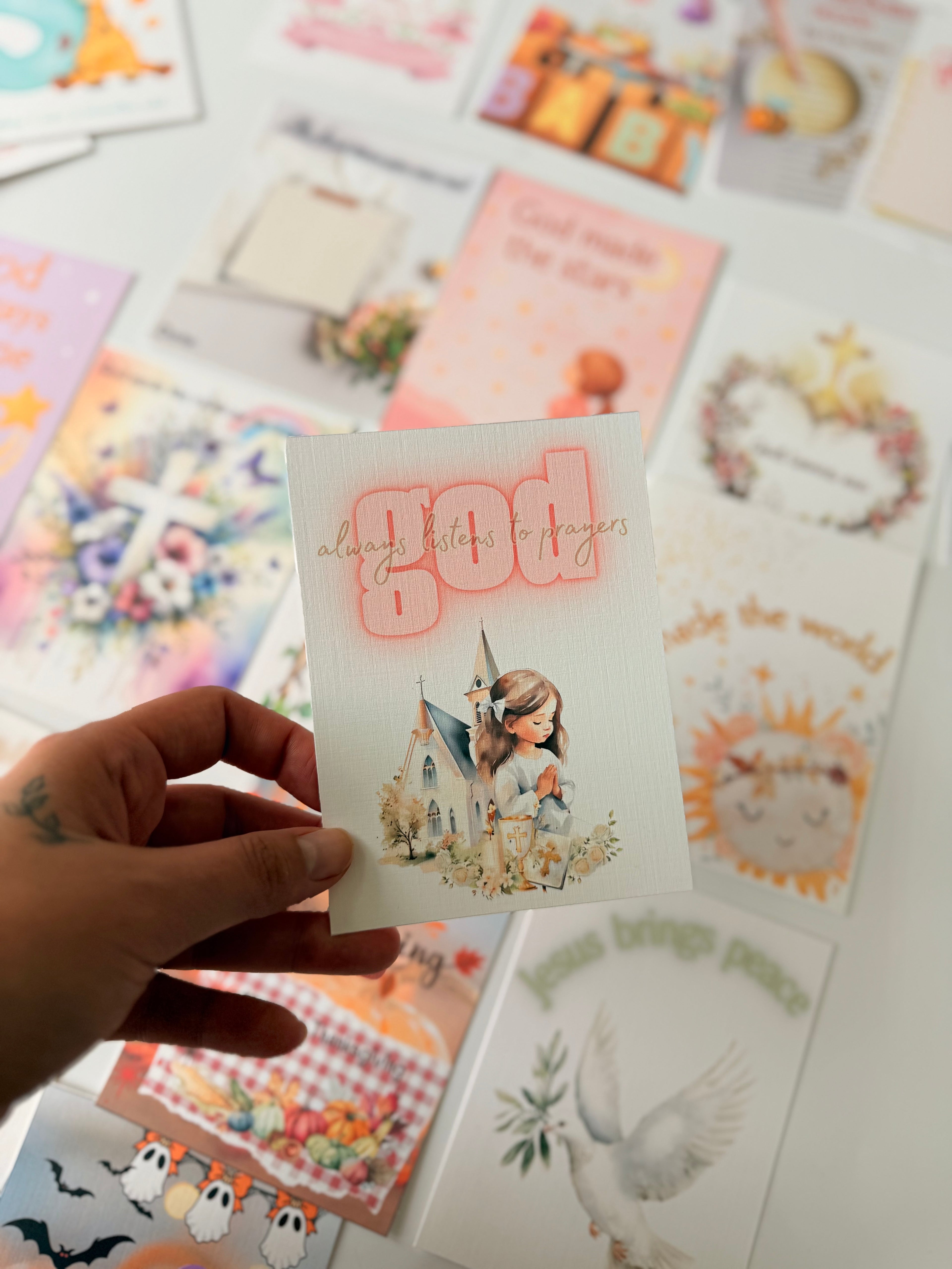 Baby Milestone & Blessing Cards – Set of 40