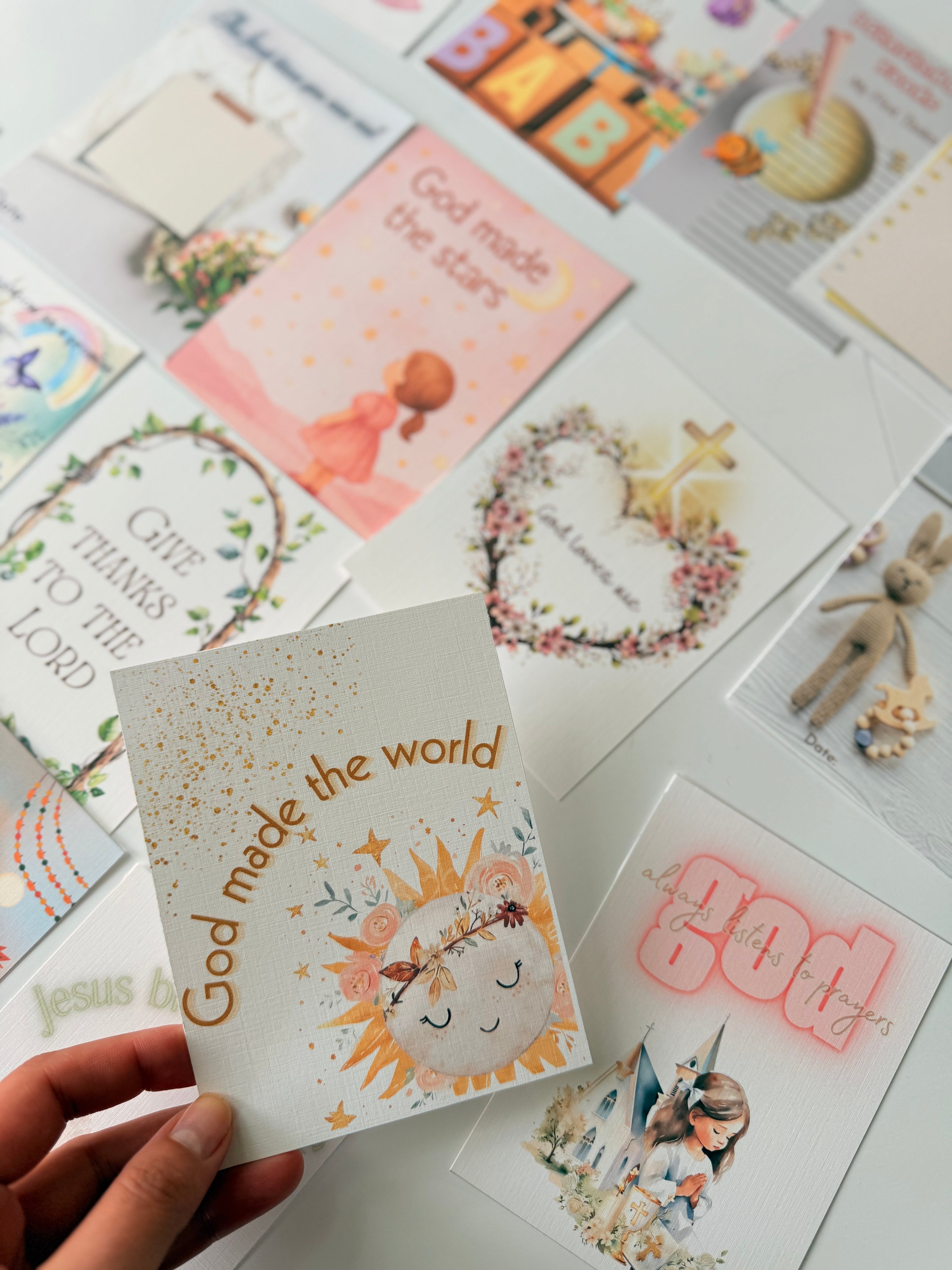 Baby Milestone & Blessing Cards – Set of 40