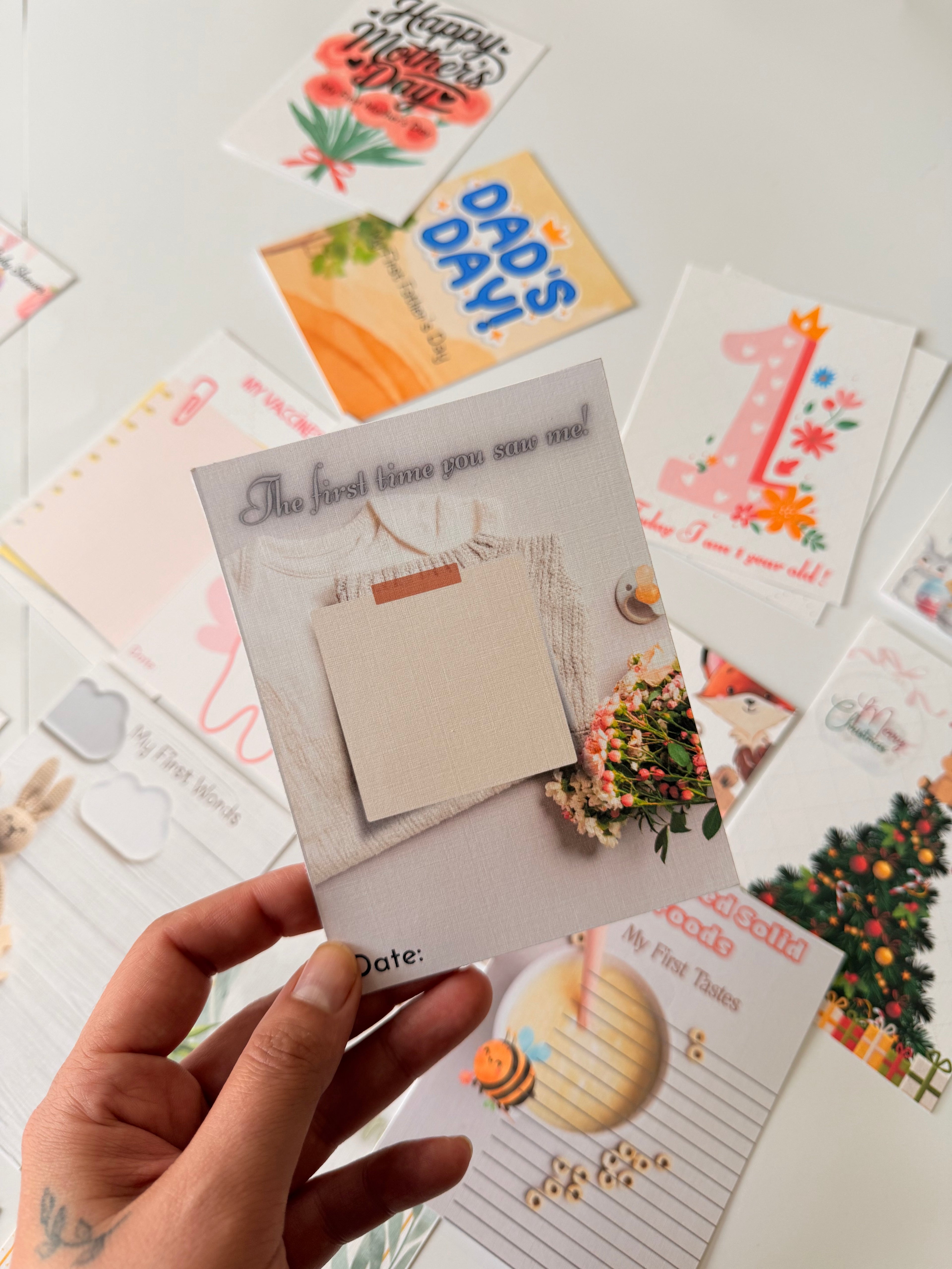 Baby Milestone & Blessing Cards – Set of 40