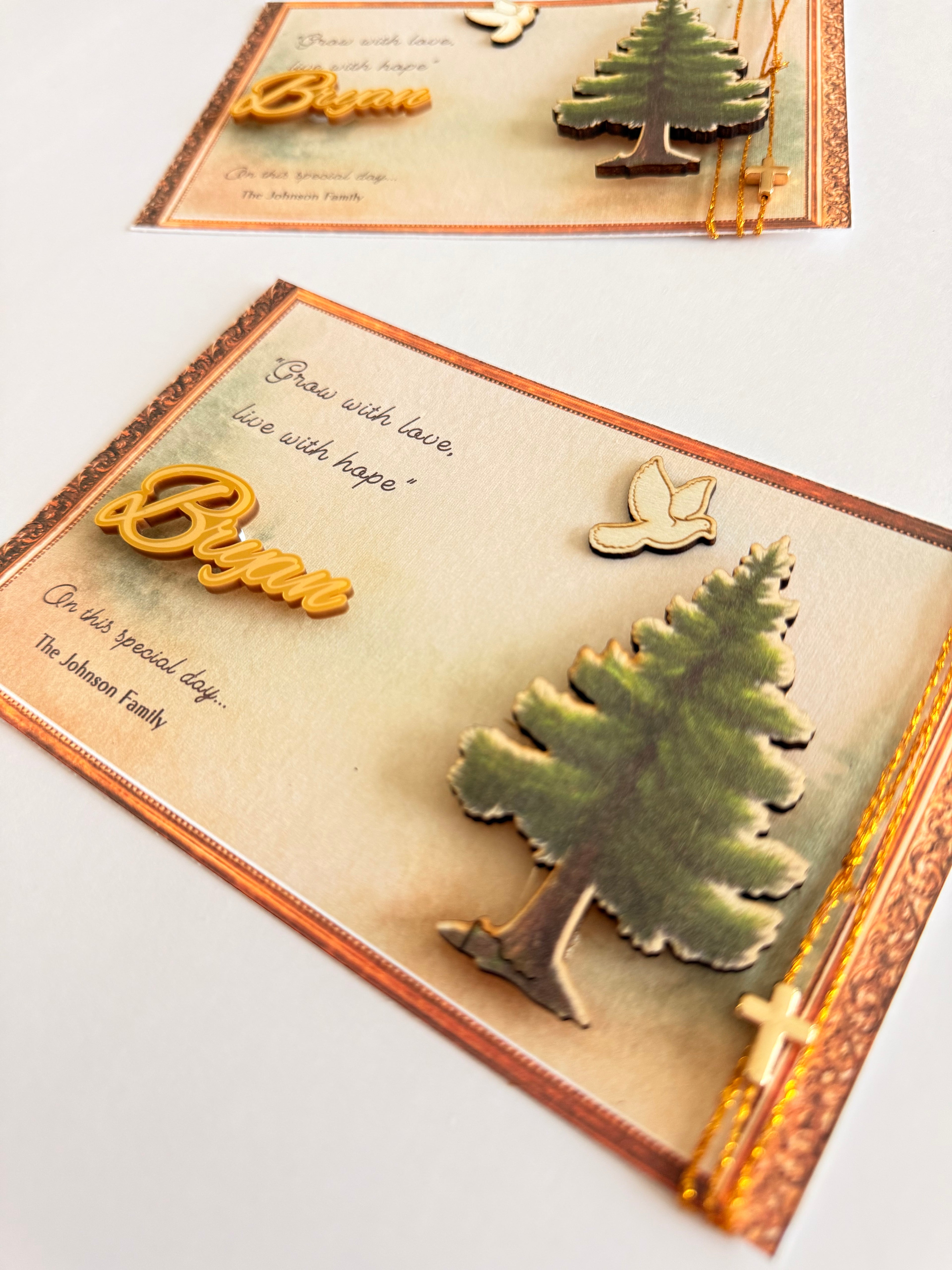 Personalized Wooden Magnet with Mirror Detail – Baby & Event Favor