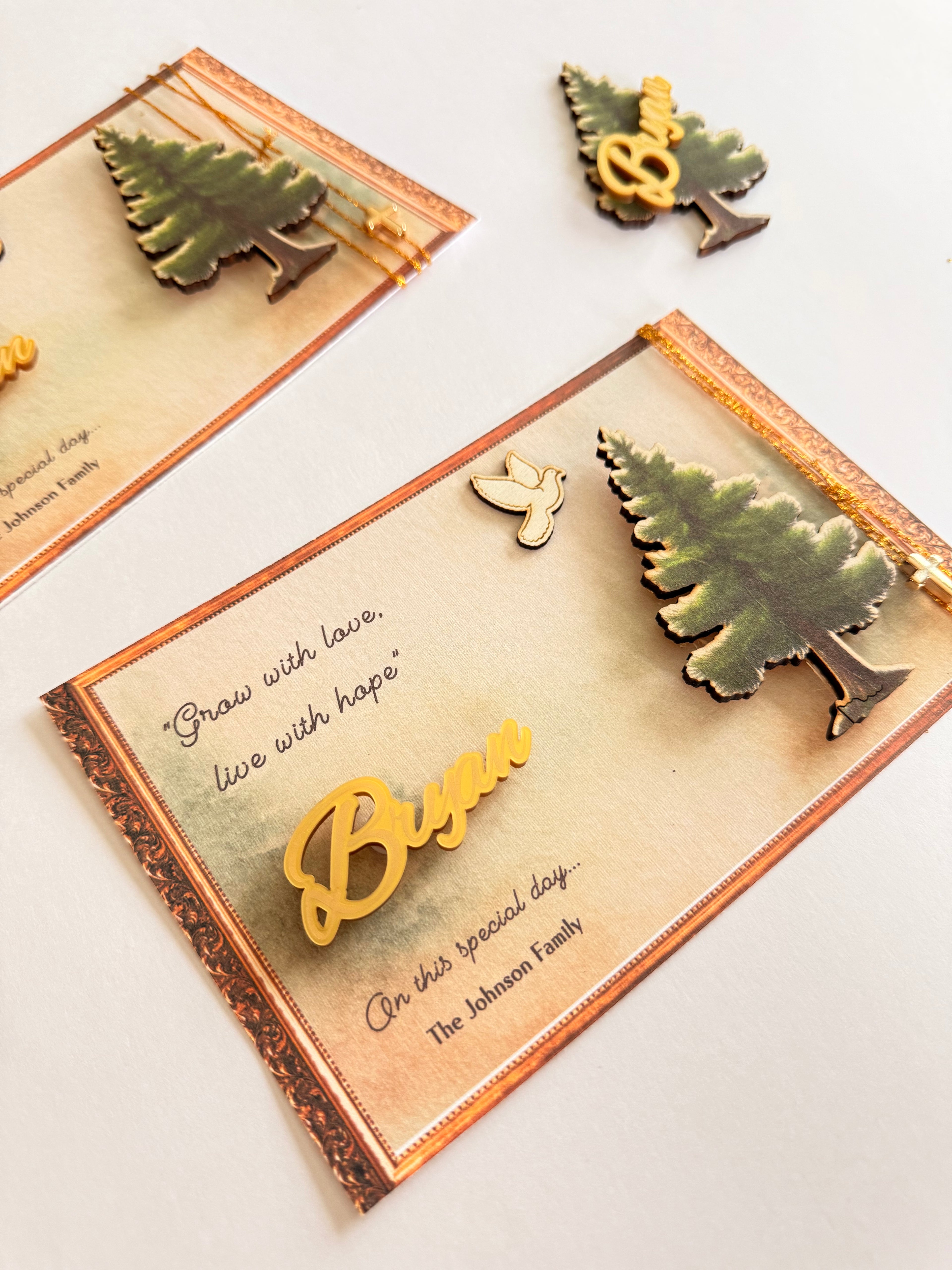 Personalized Wooden Magnet with Mirror Detail – Baby & Event Favor