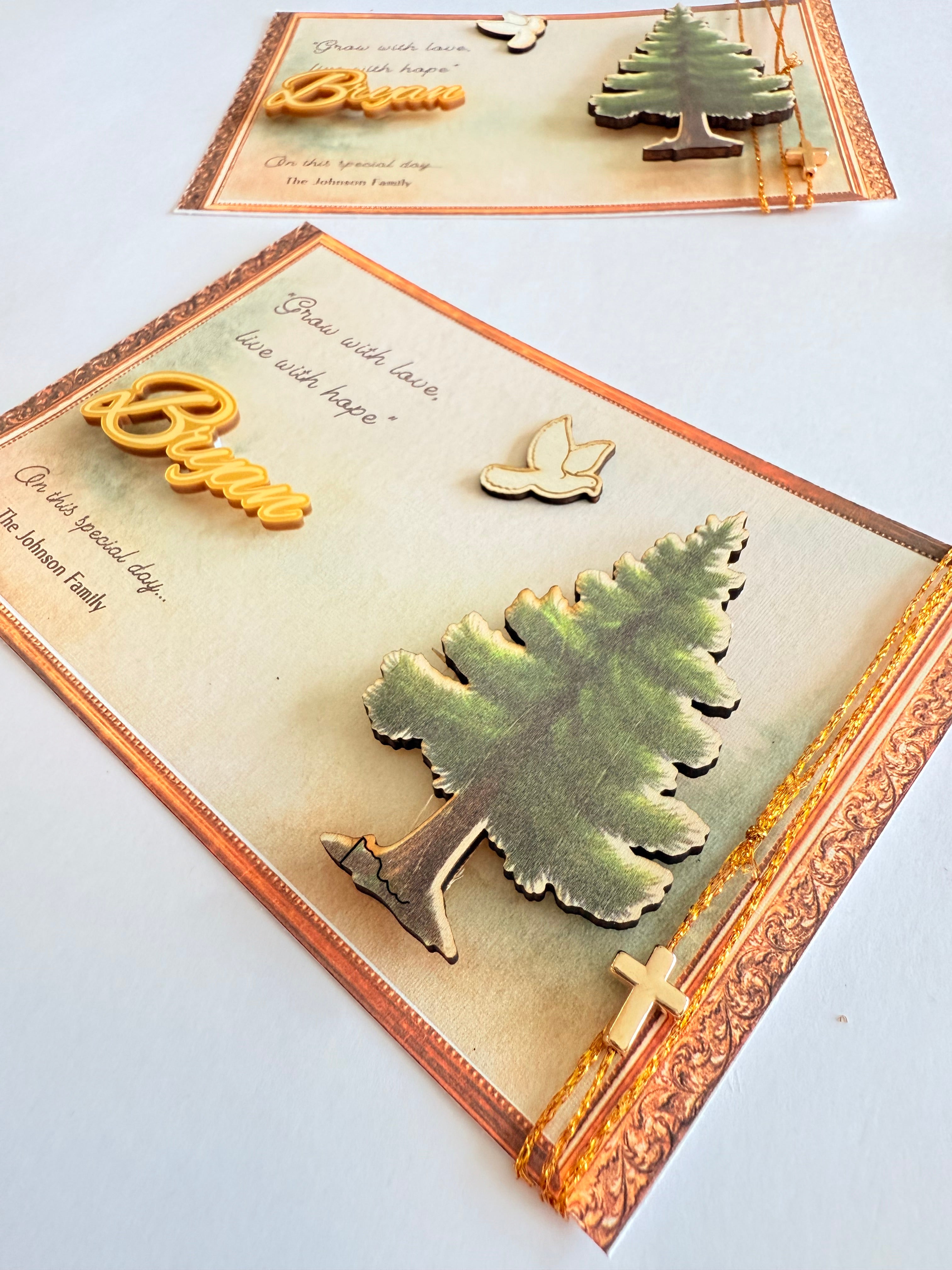Personalized Wooden Magnet with Mirror Detail – Baby & Event Favor