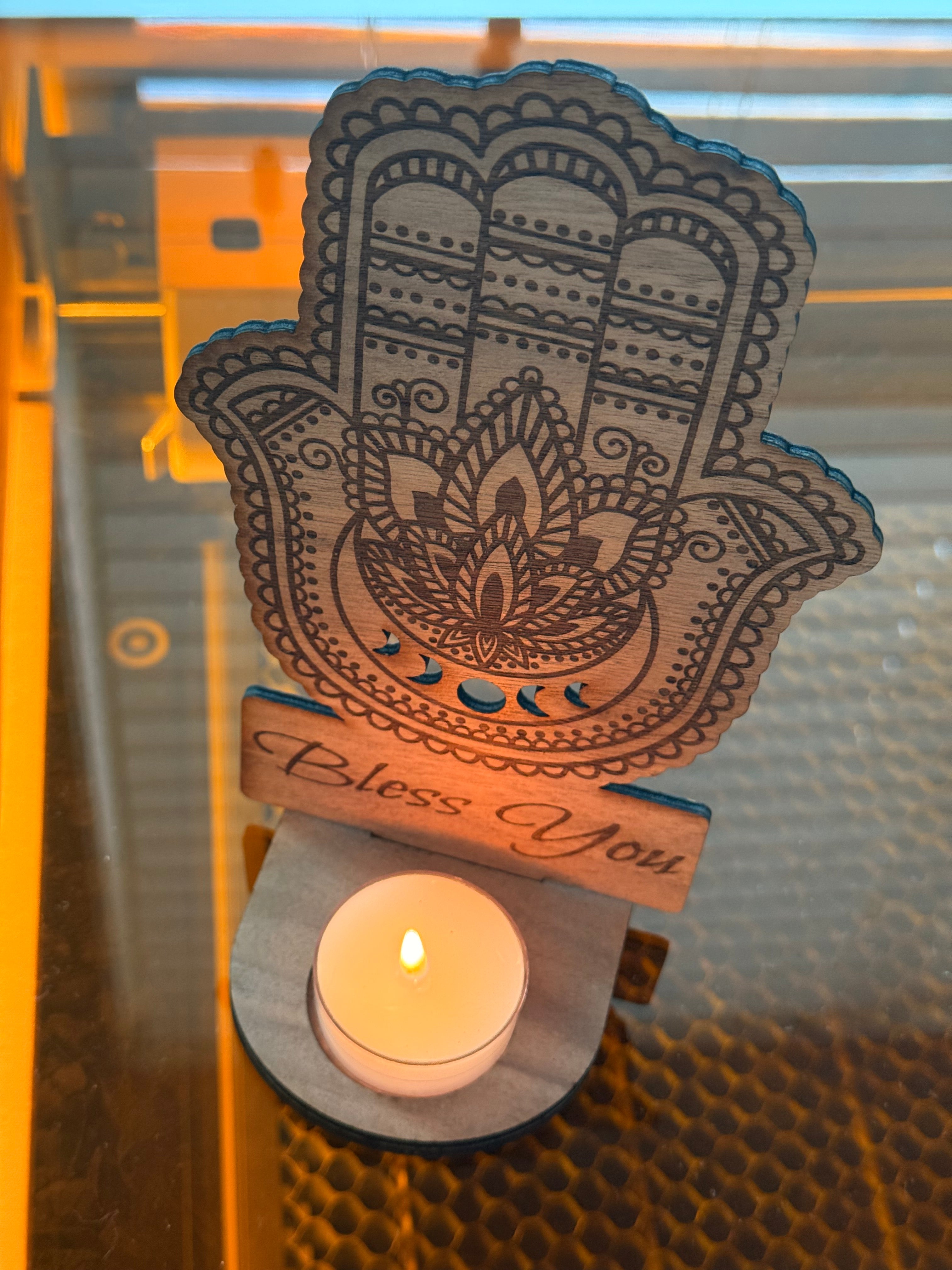 Wooden Candle Holder – Personalized Decorative Gift