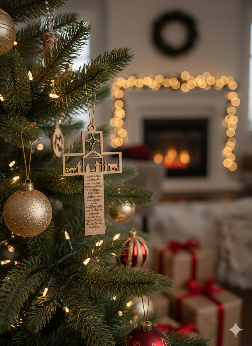 Cross Hanging Wooden Decor – Personalized Blessing Gift