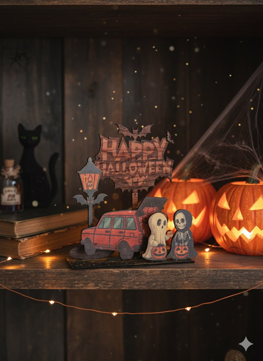 Halloween Wooden Detachable Decor – Personalized Handmade Gift