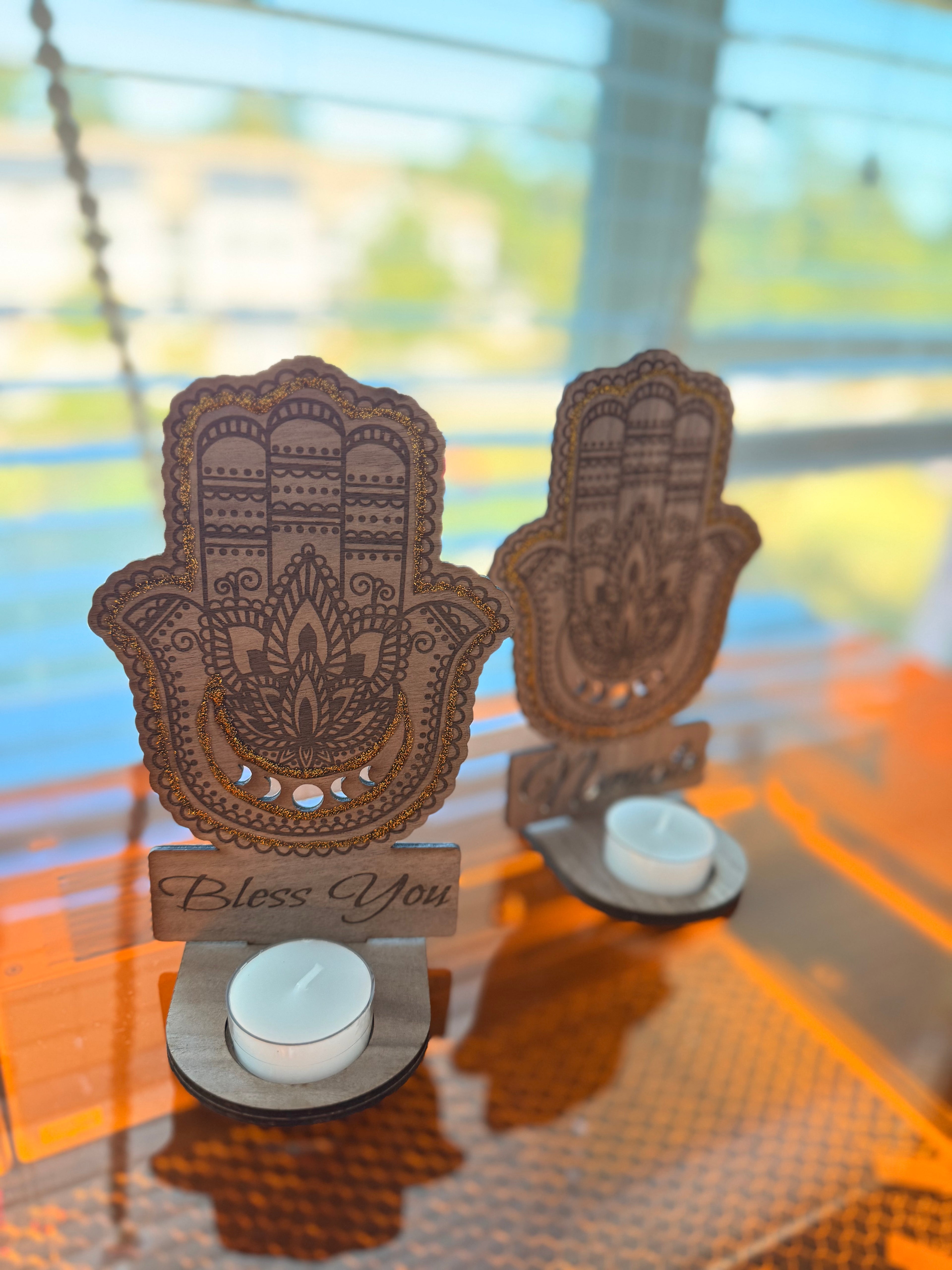 Wooden Candle Holder – Personalized Decorative Gift