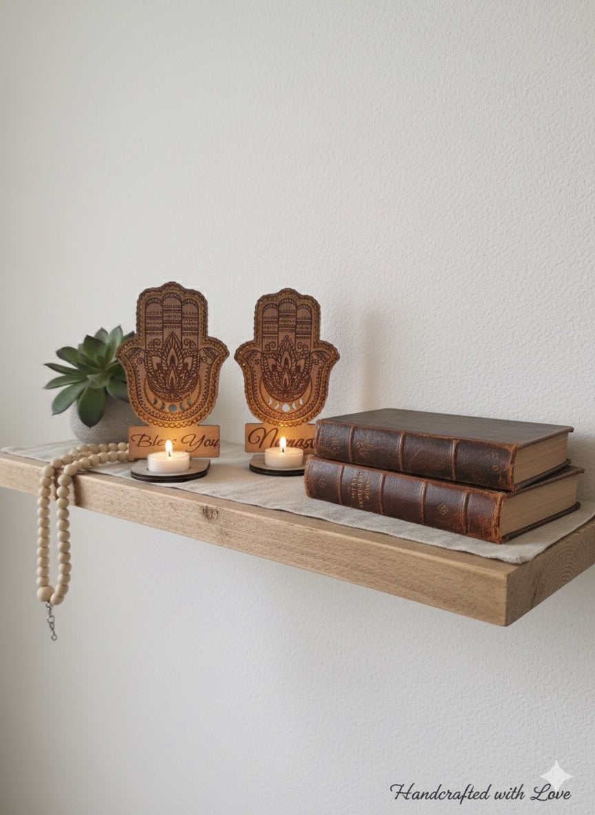 Wooden Candle Holder – Personalized Decorative Gift