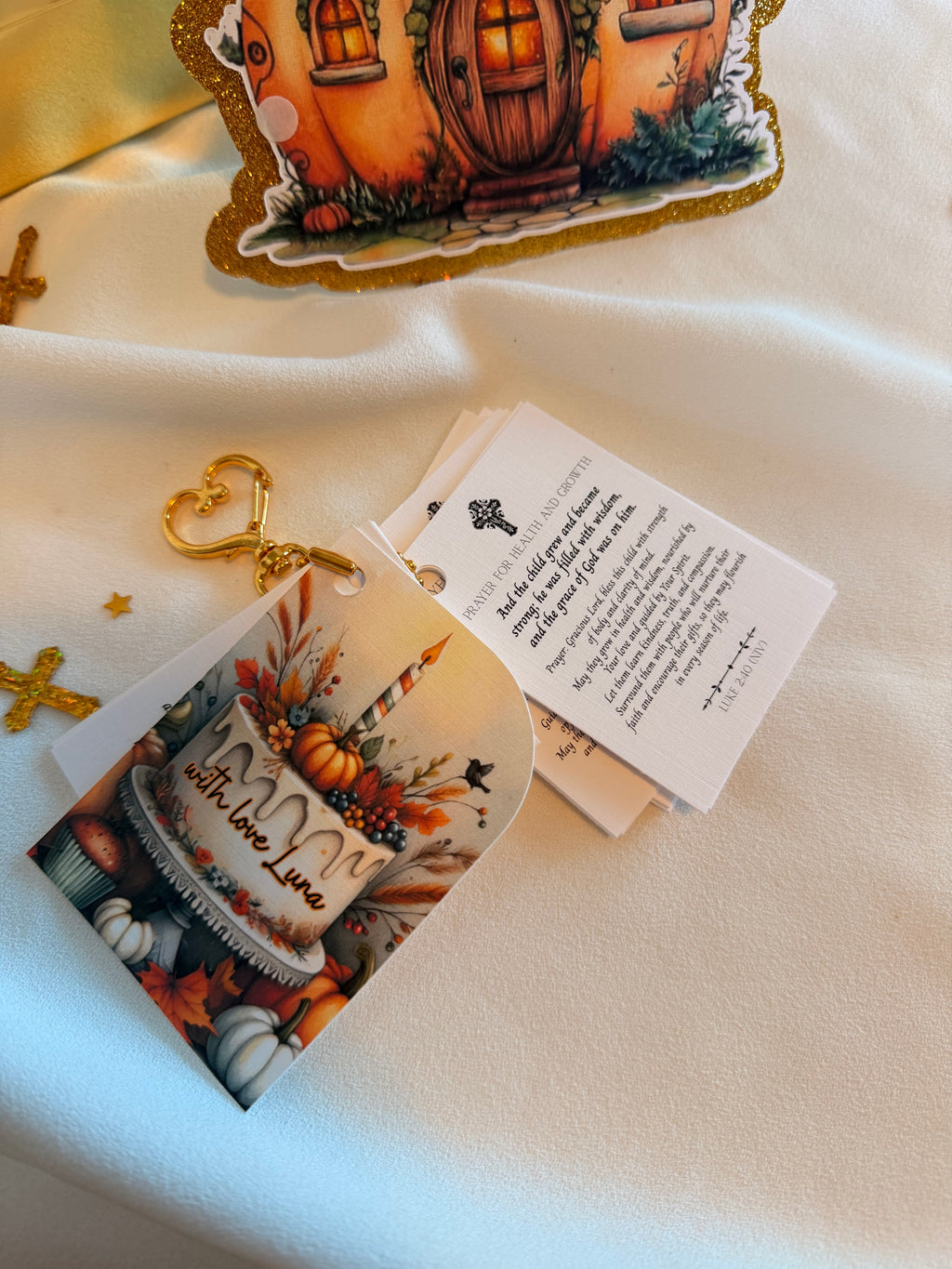 Personalized Mini Bible Booklet Keychain – Baby Blessing Gift