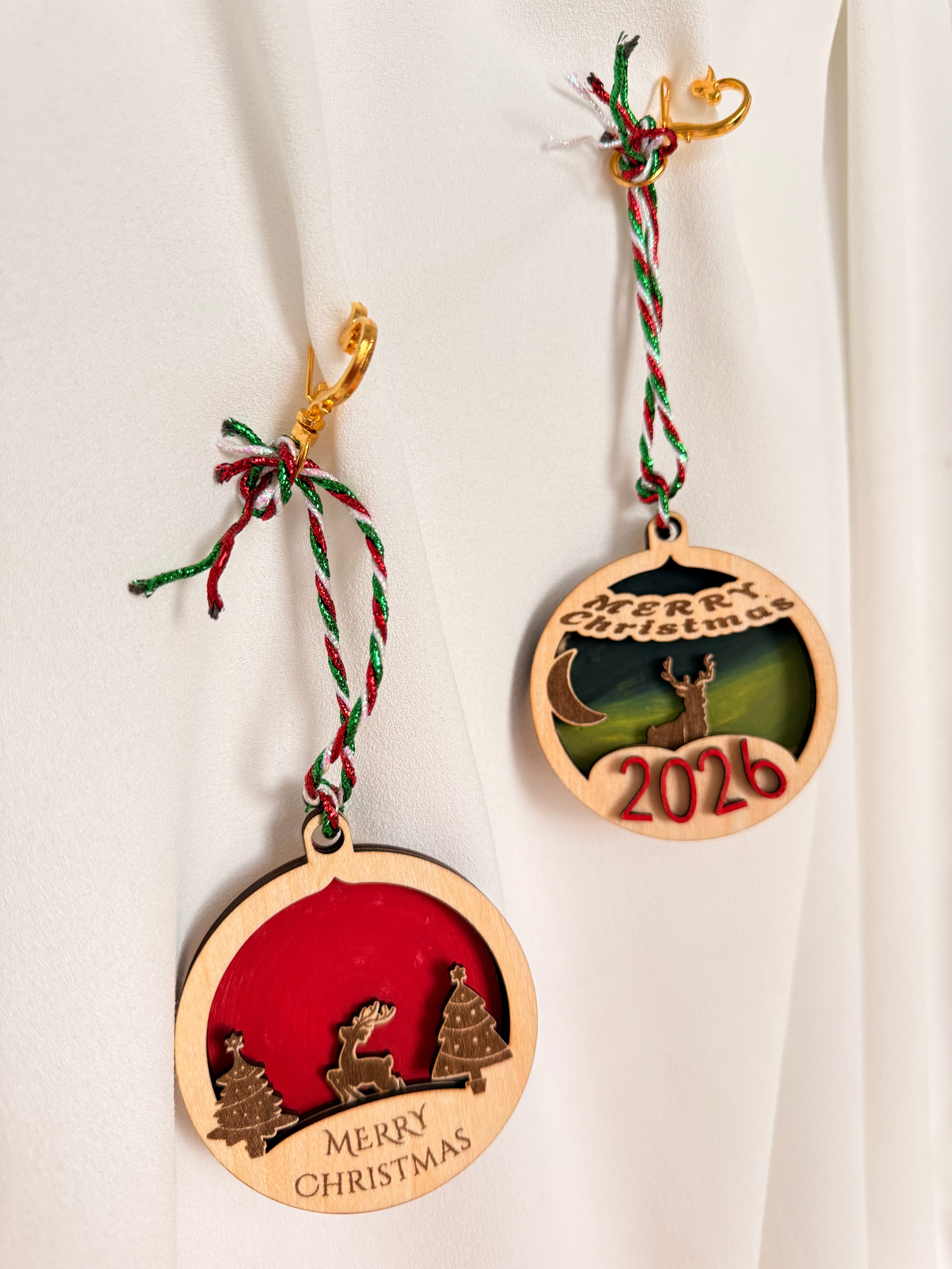 Wooden Christmas Tree with Ornaments – Handmade Holiday Décor Set