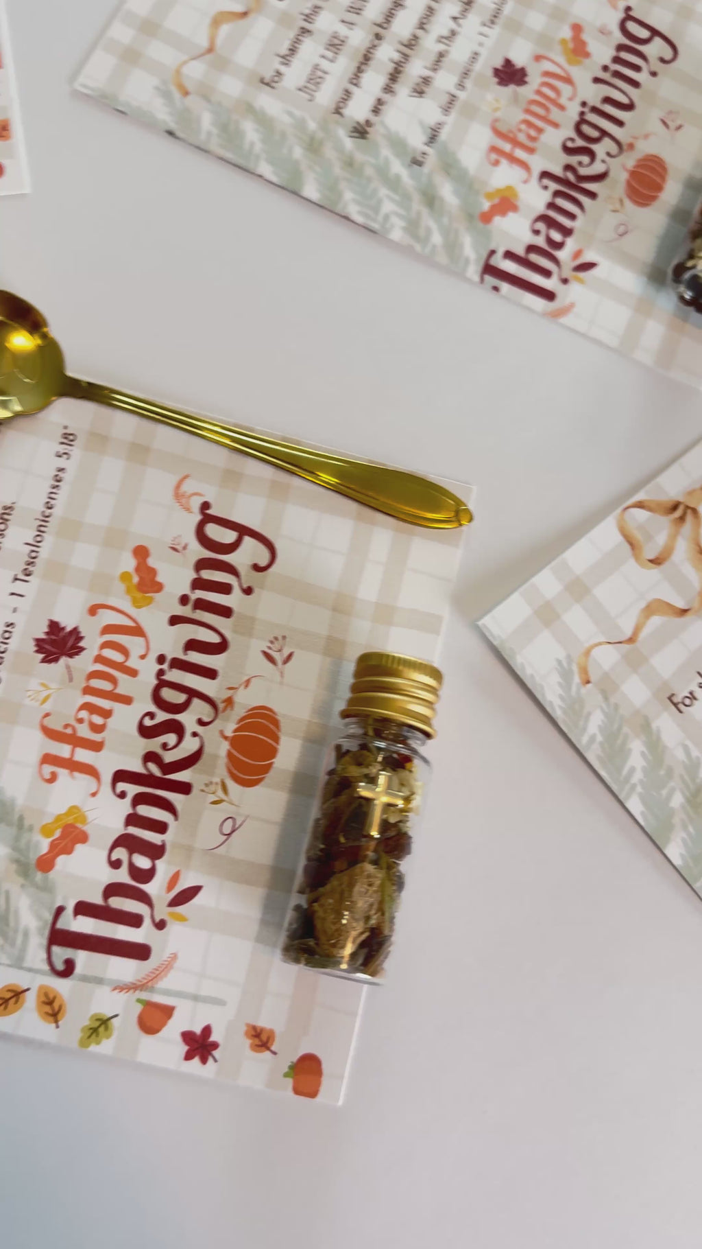Personalized Herbal Tea Tube with Gold Spoon – Thanksgiving Gift Set
