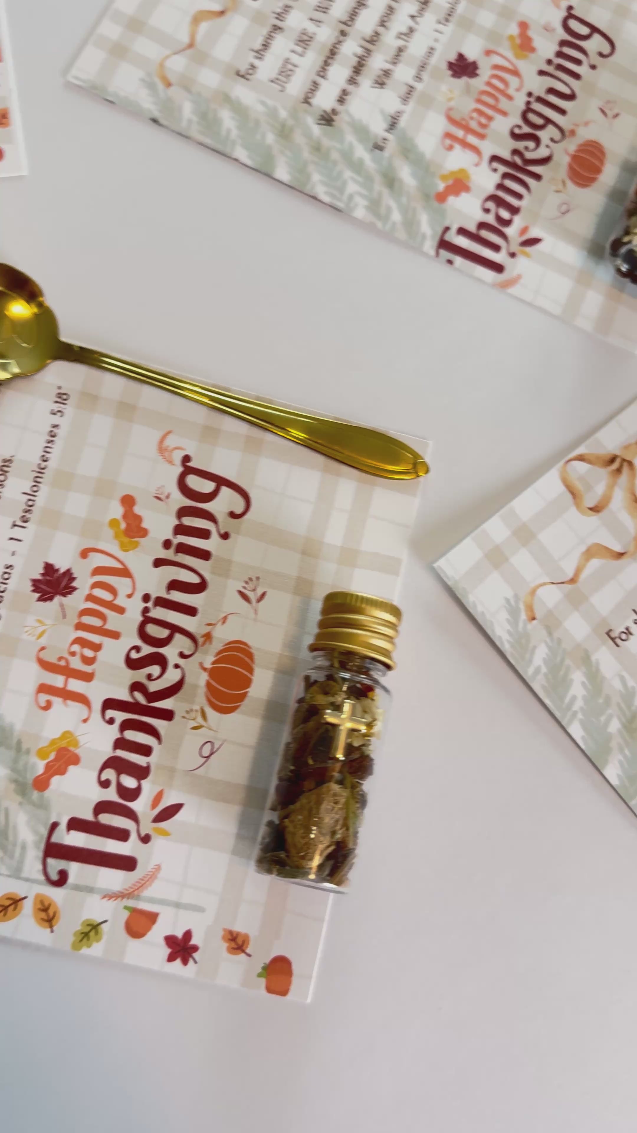 Personalized Herbal Tea Tube with Gold Spoon – Thanksgiving Gift Set